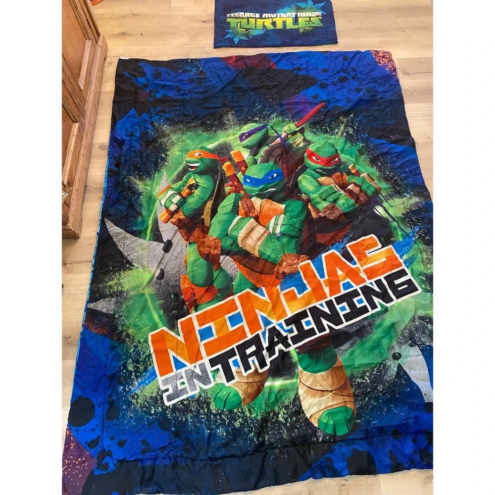 Teenage Mutant Ninja Turtles Twin Comforter Set Ninjas In Training Blue Green